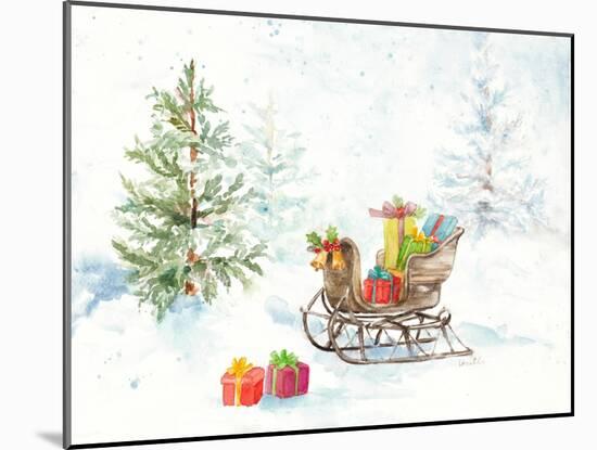 Presents in Sleigh on Snowy Day-Lanie Loreth-Mounted Art Print