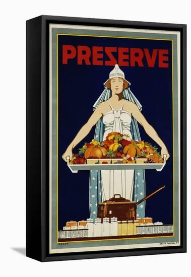 Preserve War Effort Poster with Figure of Columbia-null-Framed Stretched Canvas