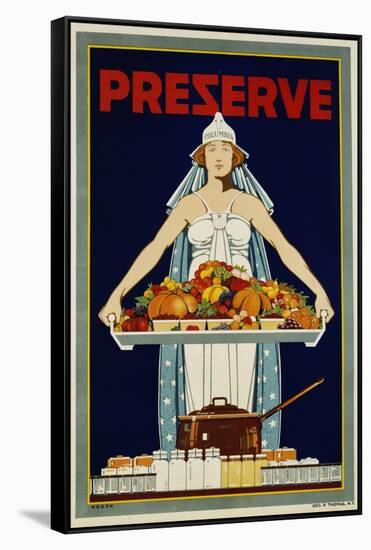 Preserve War Effort Poster with Figure of Columbia-null-Framed Stretched Canvas