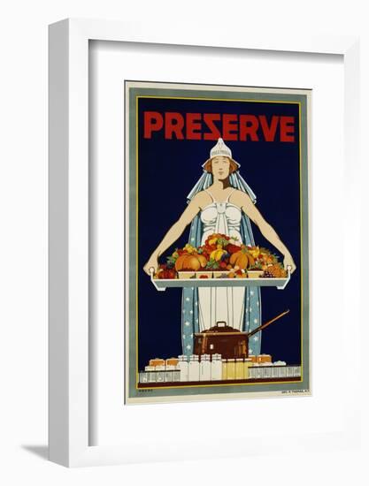 Preserve War Effort Poster with Figure of Columbia-null-Framed Photographic Print