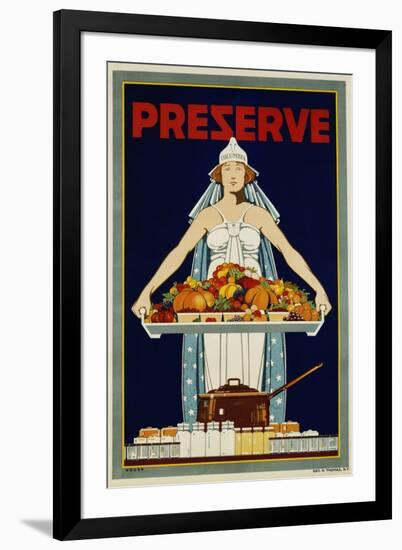 Preserve War Effort Poster with Figure of Columbia-null-Framed Photographic Print