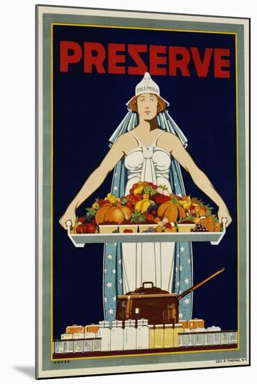 Preserve War Effort Poster with Figure of Columbia-null-Mounted Photographic Print