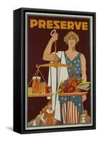 Preserve War Effort Poster with Figure of Justice-null-Framed Stretched Canvas