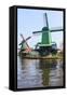 Preserved Historic Windmills and Houses in Zaanse Schans-Amanda Hall-Framed Stretched Canvas