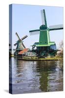 Preserved Historic Windmills and Houses in Zaanse Schans-Amanda Hall-Stretched Canvas