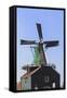 Preserved Historic Windmills and Houses in Zaanse Schans-Amanda Hall-Framed Stretched Canvas