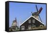 Preserved Historic Windmills and Houses in Zaanse Schans-Amanda Hall-Framed Stretched Canvas