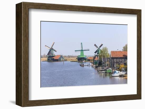 Preserved Historic Windmills and Houses in Zaanse Schans-Amanda Hall-Framed Photographic Print