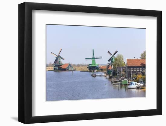 Preserved Historic Windmills and Houses in Zaanse Schans-Amanda Hall-Framed Photographic Print