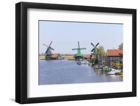 Preserved Historic Windmills and Houses in Zaanse Schans-Amanda Hall-Framed Photographic Print