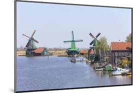Preserved Historic Windmills and Houses in Zaanse Schans-Amanda Hall-Mounted Photographic Print