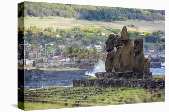 Preserved Original Moai in the Tahai Archaeological Zone-Michael-Stretched Canvas