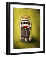 Preserving Childhood Baby Sock Monkey-Leah Saulnier-Framed Giclee Print