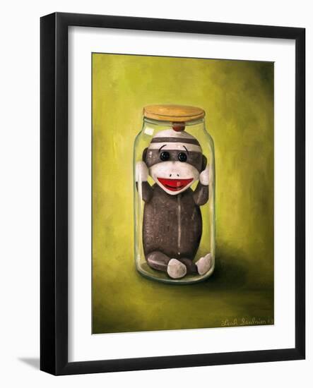 Preserving Childhood Baby Sock Monkey-Leah Saulnier-Framed Giclee Print