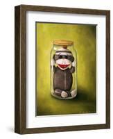 Preserving Childhood Baby Sock Monkey-Leah Saulnier-Framed Giclee Print