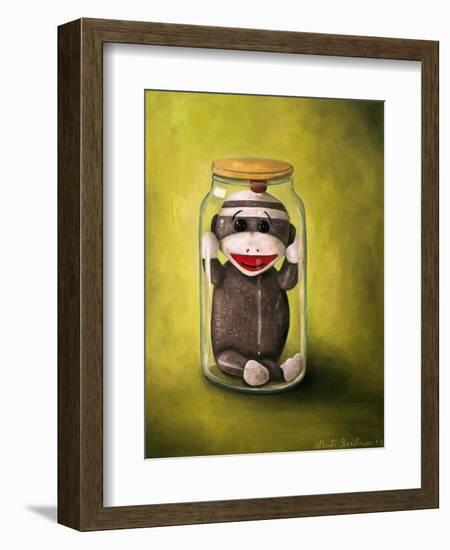 Preserving Childhood Baby Sock Monkey-Leah Saulnier-Framed Giclee Print