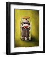 Preserving Childhood Baby Sock Monkey-Leah Saulnier-Framed Giclee Print