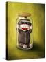 Preserving Childhood Baby Sock Monkey-Leah Saulnier-Stretched Canvas