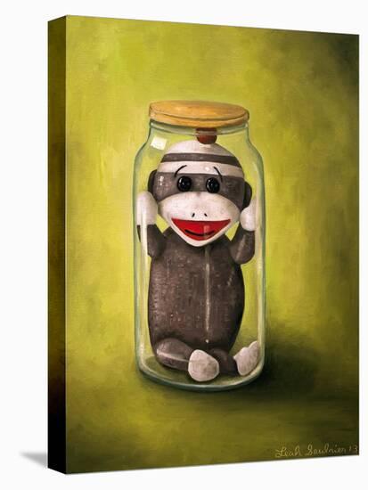 Preserving Childhood Baby Sock Monkey-Leah Saulnier-Stretched Canvas