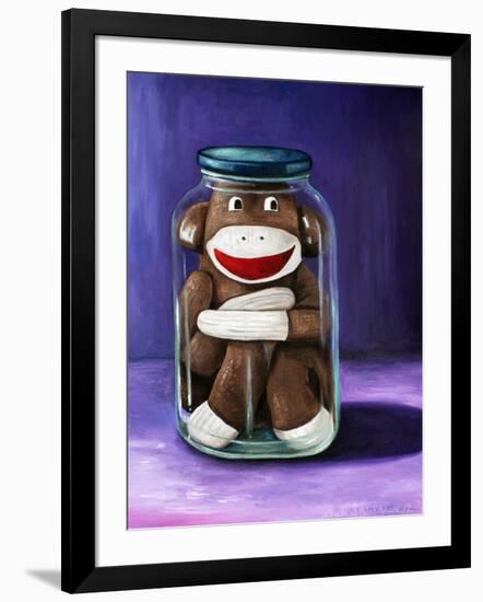 Preserving Childhood Sock Monkey-Leah Saulnier-Framed Giclee Print