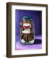 Preserving Childhood Sock Monkey-Leah Saulnier-Framed Giclee Print