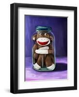 Preserving Childhood Sock Monkey-Leah Saulnier-Framed Giclee Print