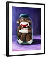 Preserving Childhood Sock Monkey-Leah Saulnier-Framed Giclee Print