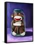 Preserving Childhood Sock Monkey-Leah Saulnier-Framed Stretched Canvas