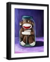 Preserving Childhood Sock Monkey-Leah Saulnier-Framed Giclee Print