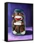 Preserving Childhood Sock Monkey-Leah Saulnier-Framed Stretched Canvas