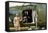 Presideent John F. Kennedy Sitting Inside Helicopter-Stocktrek Images-Framed Stretched Canvas