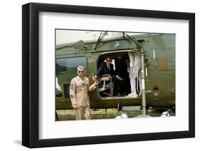 Presideent John F. Kennedy Sitting Inside Helicopter-Stocktrek Images-Framed Photographic Print