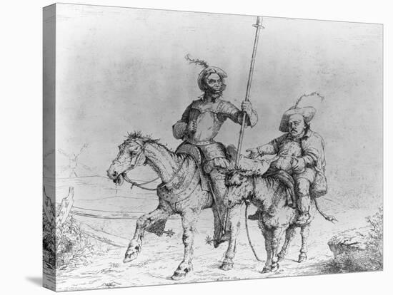 President Abraham Lincoln and General Benjamin F. Butler as Don Quiote and Pancho-Adalbert John Volck-Stretched Canvas