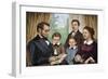 President Abraham Lincoln and His Family Reading a Book in the White House-null-Framed Giclee Print