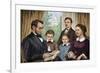 President Abraham Lincoln and His Family Reading a Book in the White House-null-Framed Giclee Print