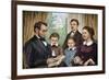 President Abraham Lincoln and His Family Reading a Book in the White House-null-Framed Giclee Print