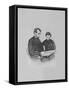 President Abraham Lincoln and His Son Tad Lincoln Looking at a Book-Stocktrek Images-Framed Stretched Canvas