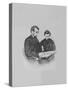 President Abraham Lincoln and His Son Tad Lincoln Looking at a Book-Stocktrek Images-Stretched Canvas