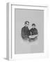 President Abraham Lincoln and His Son Tad Lincoln Looking at a Book-Stocktrek Images-Framed Photographic Print