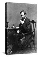 President Abraham Lincoln Sitting in Chair-null-Stretched Canvas