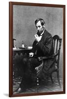 President Abraham Lincoln Sitting in Chair-null-Framed Photographic Print