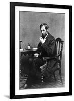 President Abraham Lincoln Sitting in Chair-null-Framed Photographic Print