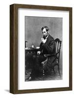 President Abraham Lincoln Sitting in Chair-null-Framed Photographic Print