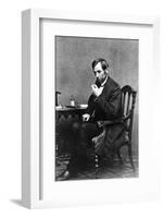 President Abraham Lincoln Sitting in Chair-null-Framed Photographic Print