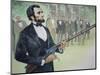 President Abraham Lincoln Test-Fires the Spencer Seven-Shot Repeater Rifle in August 1863-null-Mounted Giclee Print