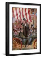 President Abraham Lincoln with Ex-President James Buchanan in the Inaugural Parade, March 4, 1861-null-Framed Giclee Print