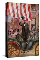 President Abraham Lincoln with Ex-President James Buchanan in the Inaugural Parade, March 4, 1861-null-Stretched Canvas