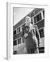 President and Director of Coty Perfumes Andre Lavault in Front of Building Holding Cigarette-Hans Wild-Framed Premium Photographic Print