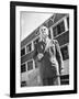 President and Director of Coty Perfumes Andre Lavault in Front of Building Holding Cigarette-Hans Wild-Framed Premium Photographic Print