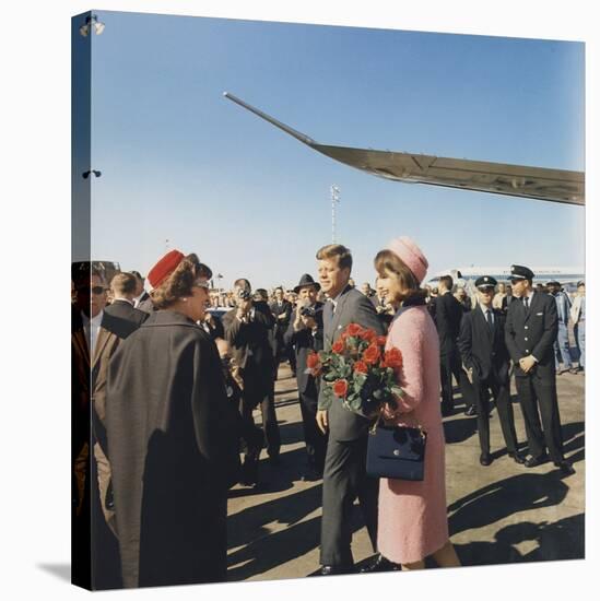 President and Jacqueline Kennedy Arrive at Dallas's Love Field, Nov. 22, 1963-null-Stretched Canvas